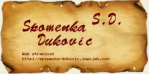 Spomenka Duković vizit kartica